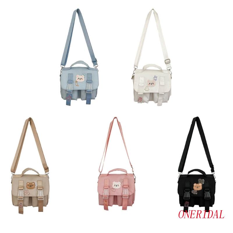 Túi Đeo Chéo Vai Hình Vuông Bằng Vải Nylon Có Miếng Dán