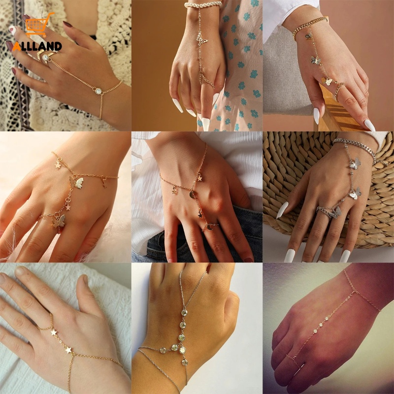 Vòng Tay / Nhẫn Nối Hình Bướm Bằng Kim Loại Đính Đá Zircon Sáng Tạo