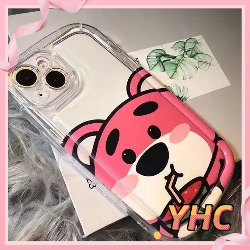 Ốp lưng iphone Gấu dâu tây dễ thương Vinnie Gấu xà phòng đệm không khí vỏ mềm Cho iPhone 6 / 6S / 6splus / se / 7 / 7plus / 8 / 8plus / X / xs / xsmax / 11 / 12 / 13 / 14 /pro max-401