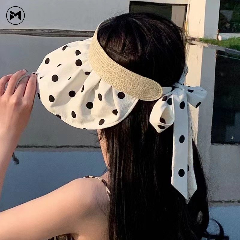 Nón Cối Che Nắng Hở Chóp Thắt Nơ Thời Trang Hàn Quốc Hàng Mới 2023