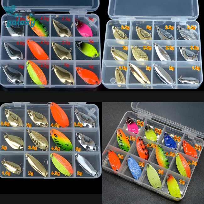 Galaxy Set 12 Mồi Giả Câu Cá Nhiều Màu Sắc Kèm Hộp Đựng