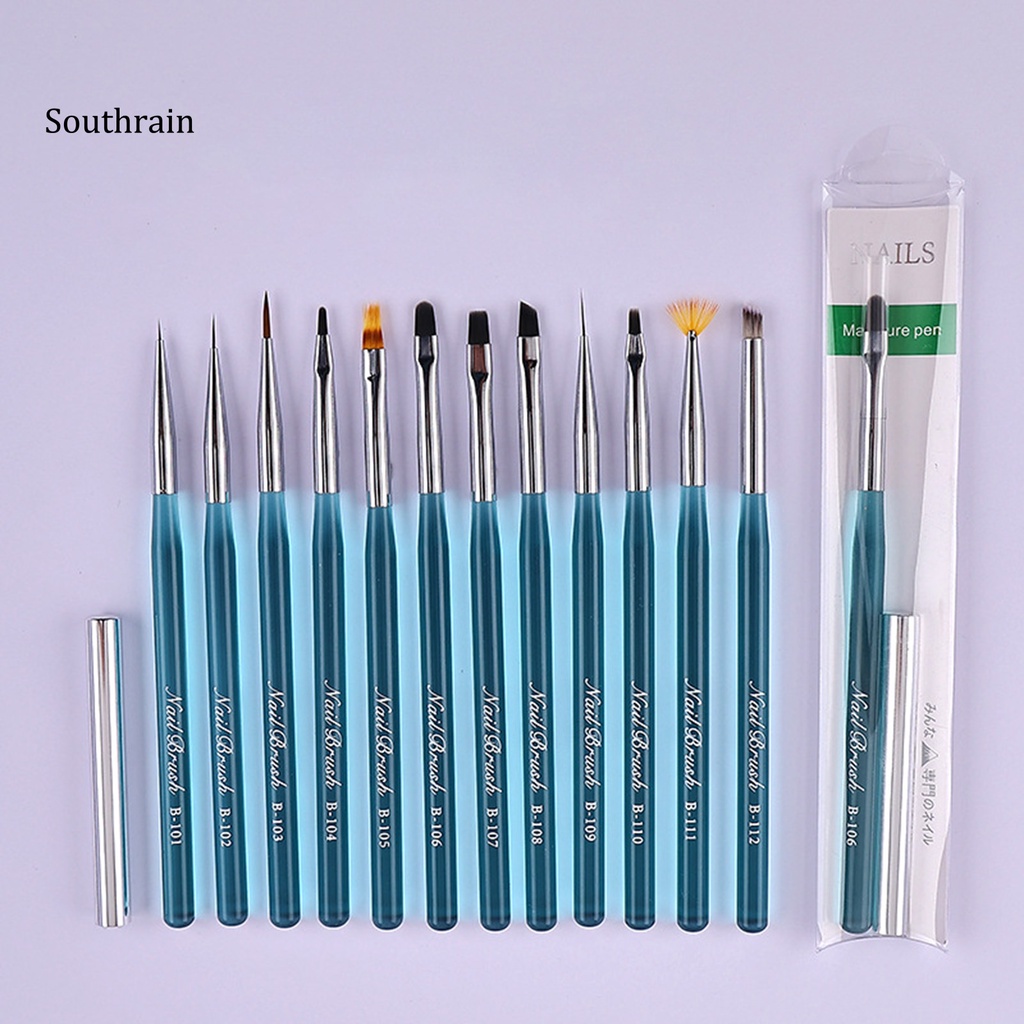 1 Bộ Cọ Vẽ Móng Tay Bằng Nhựa Lông Mềm Siêu Nhẹ Chống Chảy Xệ Có Thể Tái Sử Dụng