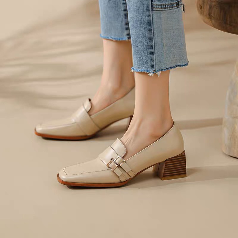 Size Station - Giày Loafer da 2 đai basic 5cm 500007