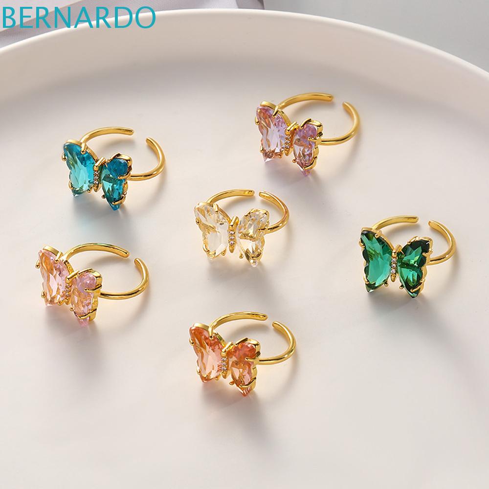 Nhẫn Hình Bướm Màu Kẹo Trong Suốt Lấp Lánh Cho Nữ|Trang Sức Vòng Cổ