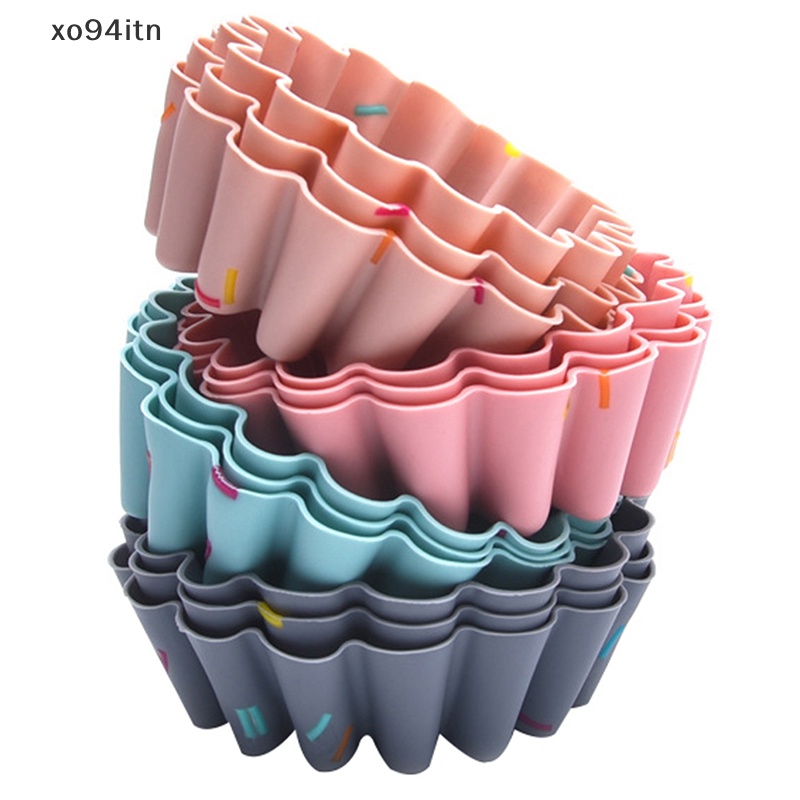 Set 6 Khuôn Silicone Cấp Thực Phẩm Làm Bánh Muffin Có Thể Tái Sử Dụng