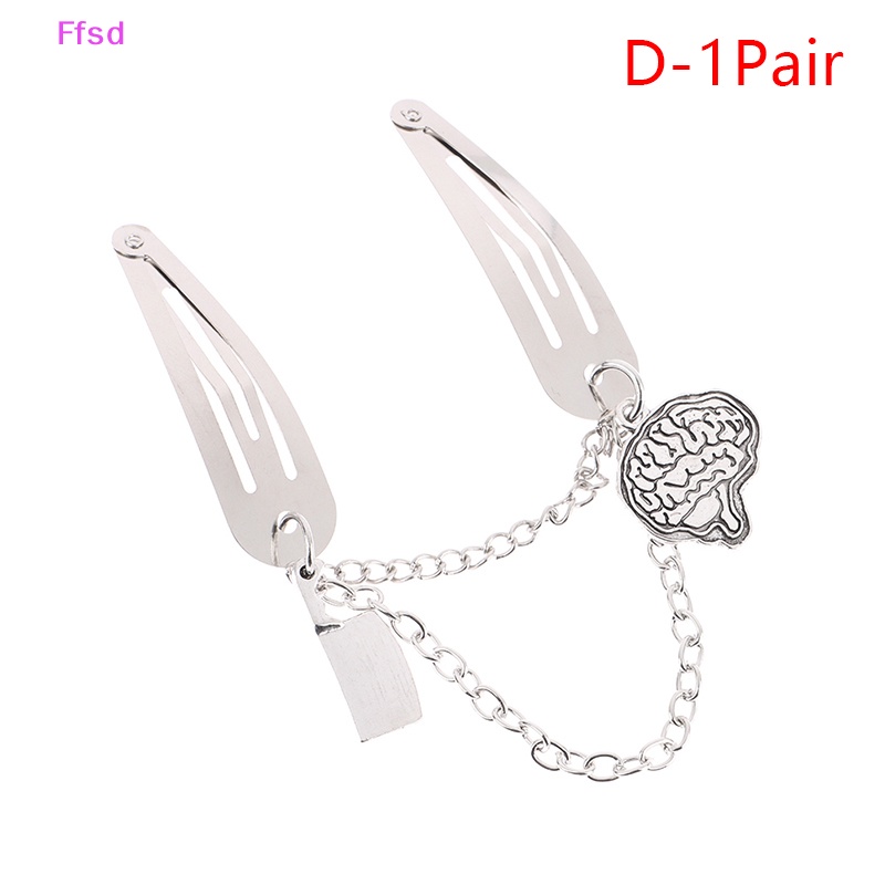 {Ffsd} Kẹp Tóc Chuỗi Xích Kim Loại Hình Bướm Phong Cách Punk Thời Trang Dự Tiệc Halloween * Bán Chạy