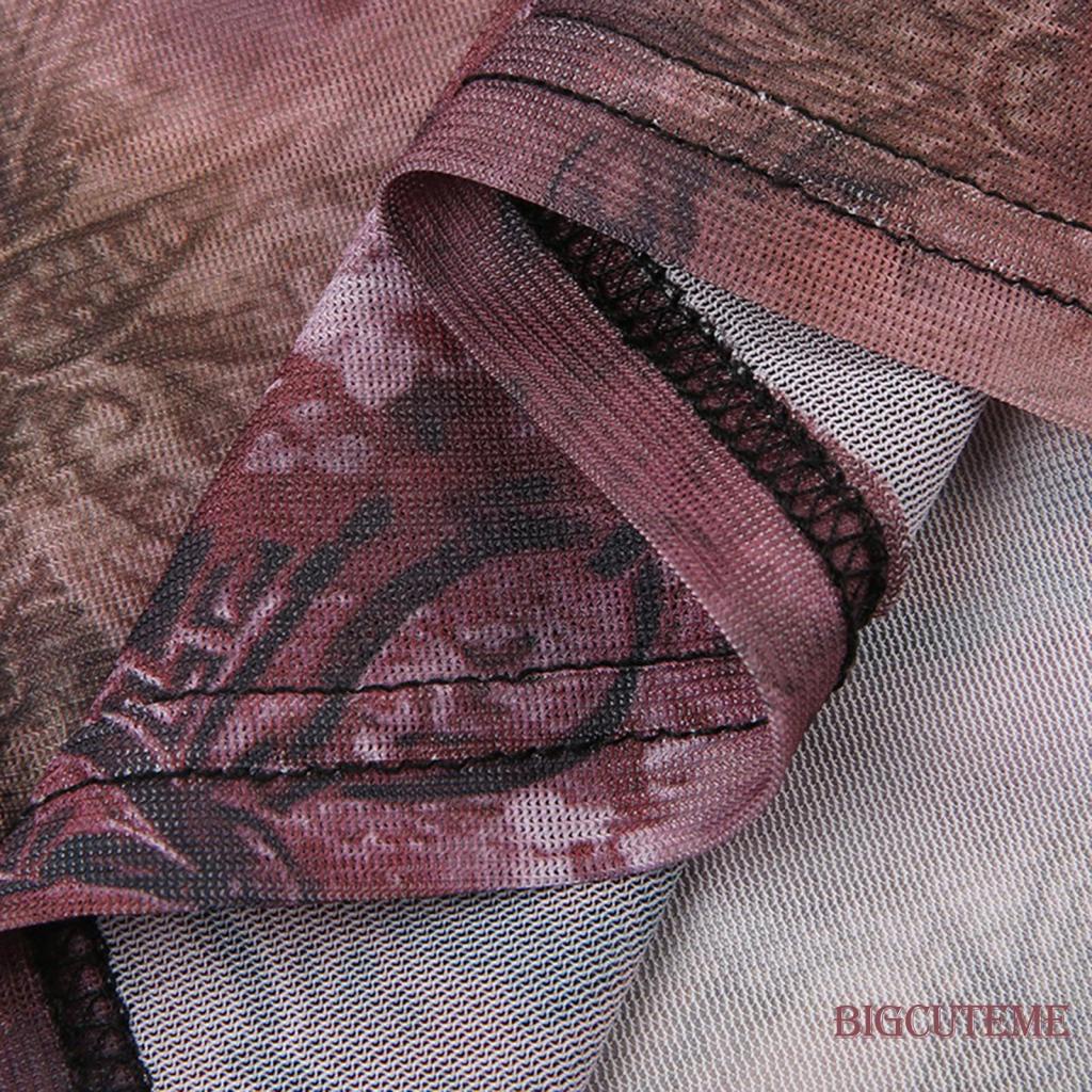 Áo Hai Dây Sát Nách Phối Lưới In Họa Tiết Vintage Thời Trang Mùa Hè Cho Nữ