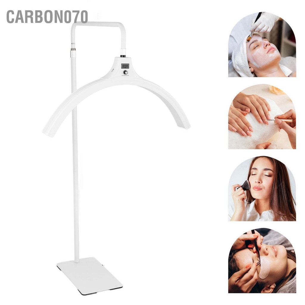 Carbon070 Đèn LED Bán Nguyệt Tầng 23 Inch Nhôm Có Thể Điều Chỉnh Đứng Làn Mi Cho Nối Dài Chăm Sóc Da Trực Tiếp Hấp 110 Đến 240V