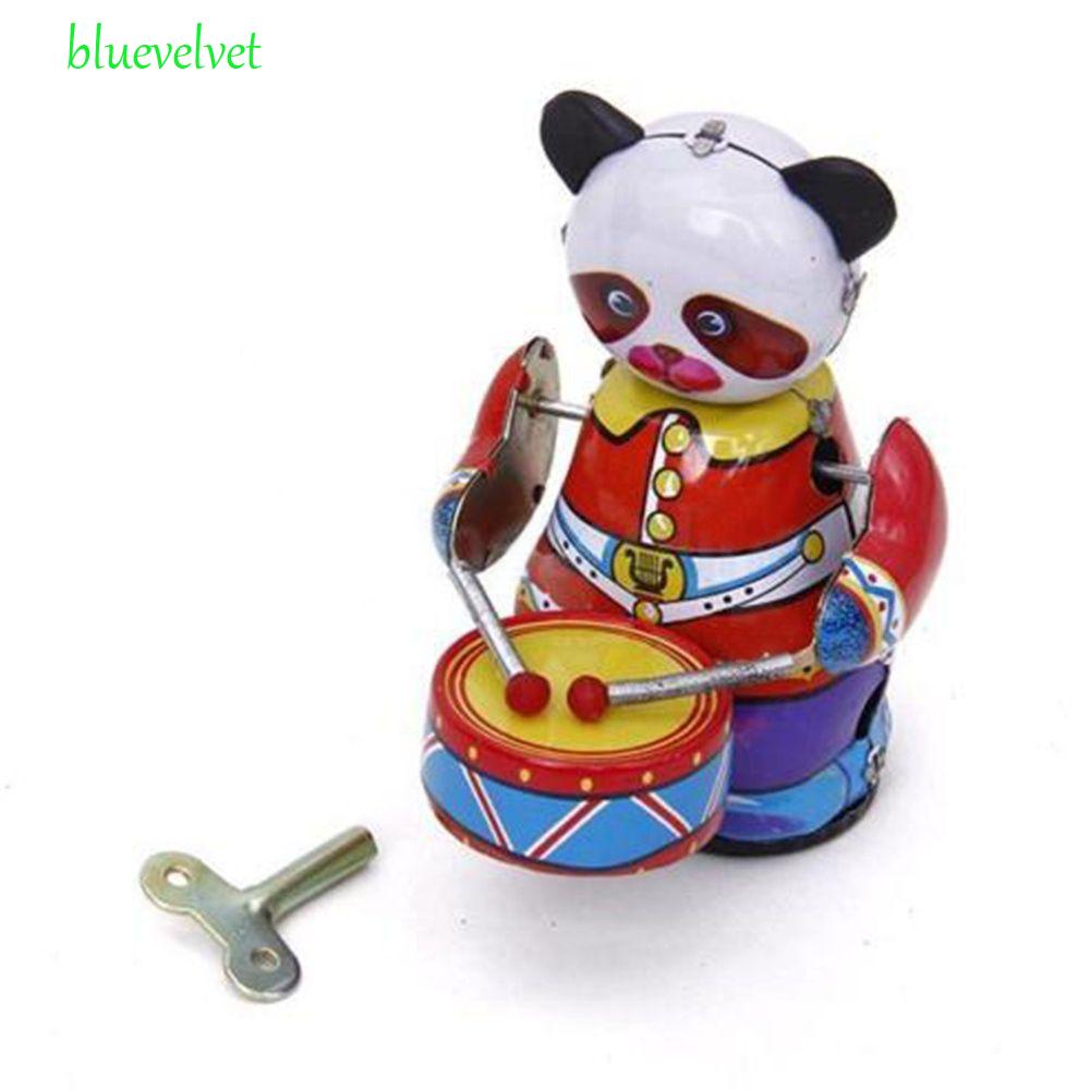 Bluevelvet Đồ Chơi Sưu Tầm Mô Hình Gấu Trúc Đánh Trống Cổ Điển Nhiều Màu Sắc