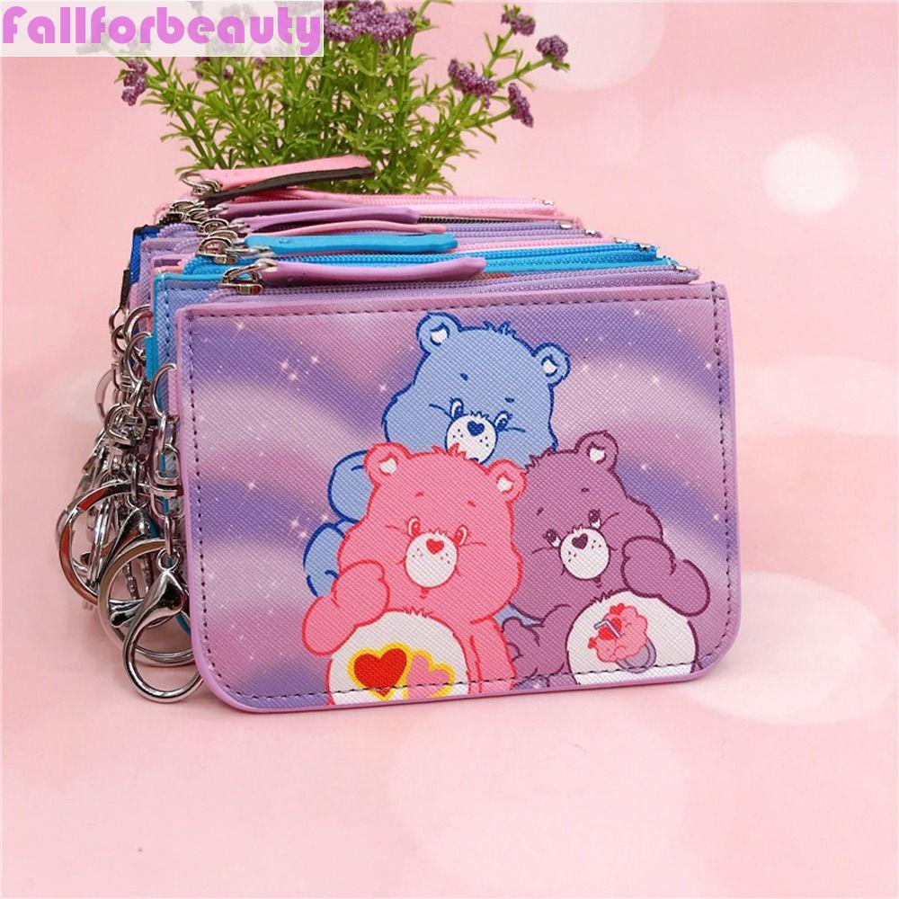 Ví Da PU Màu Cầu Vồng Họa Tiết Hoạt Hình Kèm Móc Khóa Xinh Xắn Cho Nữ