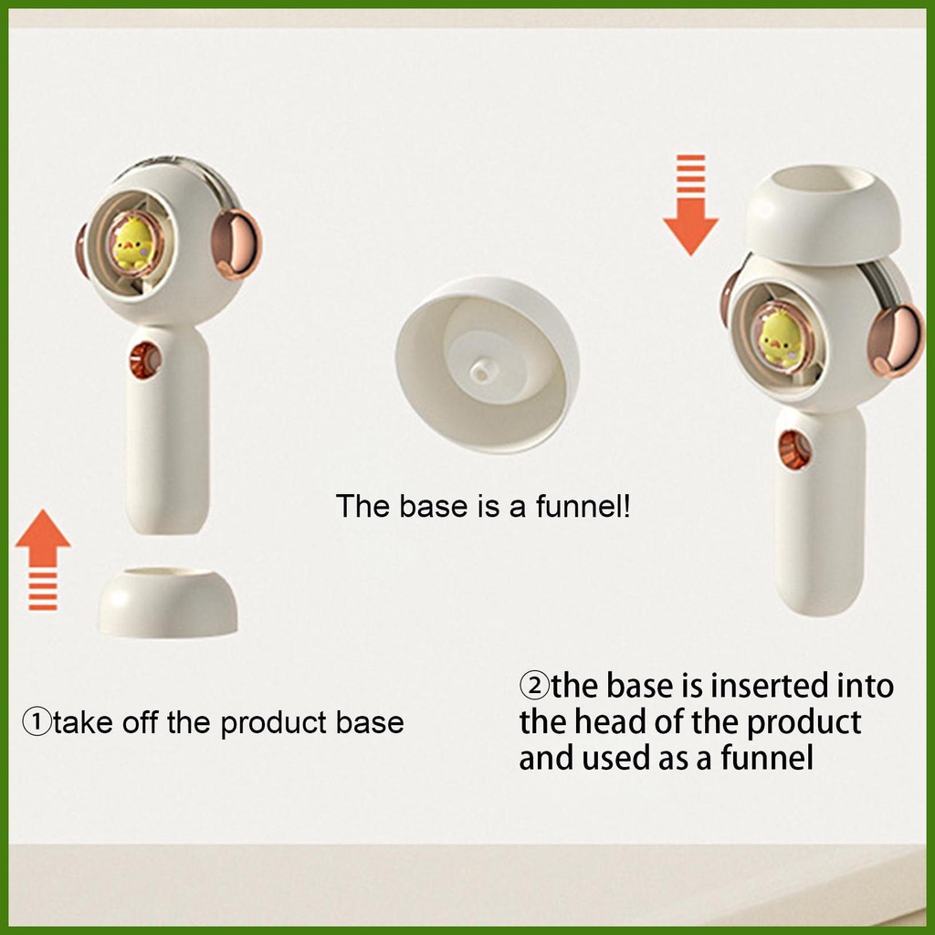 Quạt USB Cầm Tay Hình Chú Vịt Hoạt Hình Có Thể Sạc Lại Kèm Đế Cố Định 3 Cổng USB