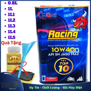 Nhớt phạm long racing 10w40 full 100% tổng hợp api sn jaso ma2 tặng quà 3 món