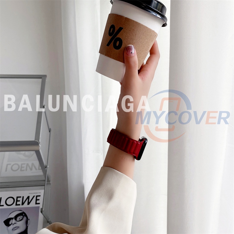 Dây Đeo Bằng Da + Kính Cho Đồng Hồ Thông Minh Apple Watch Series Ultra 8 7 6 SE 5 4 3 2 1 iWatch Size 49mm 45mm 41mm 44mm 40mm 42mm 38mm