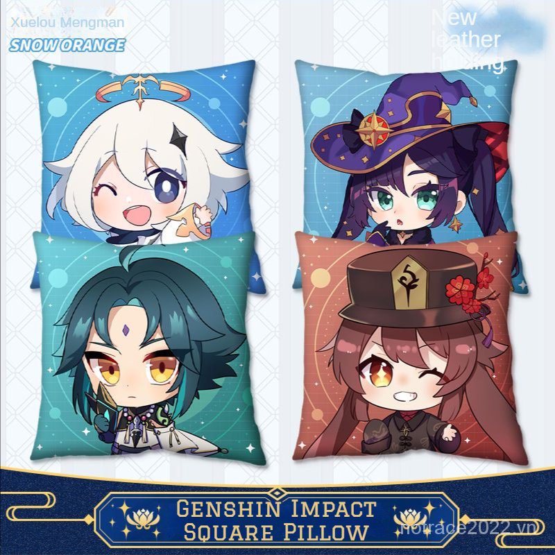 ★Genshin Impact★Gối Vuông Hai Chiều Hình Cầu Ganyu & Kazuha Game Hutao & Keqing