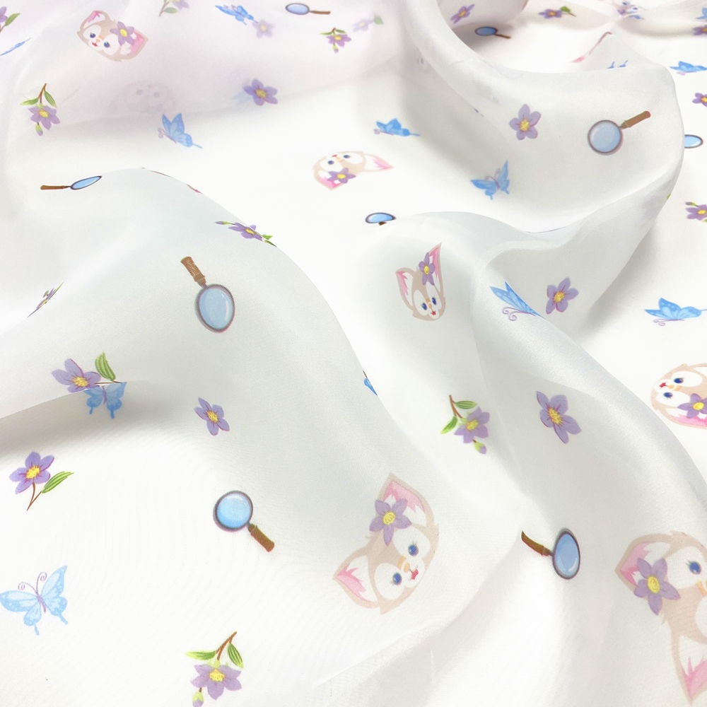 Vải Lụa Organza In Họa Tiết Hoa Dành Cho May Đầm Trẻ Em