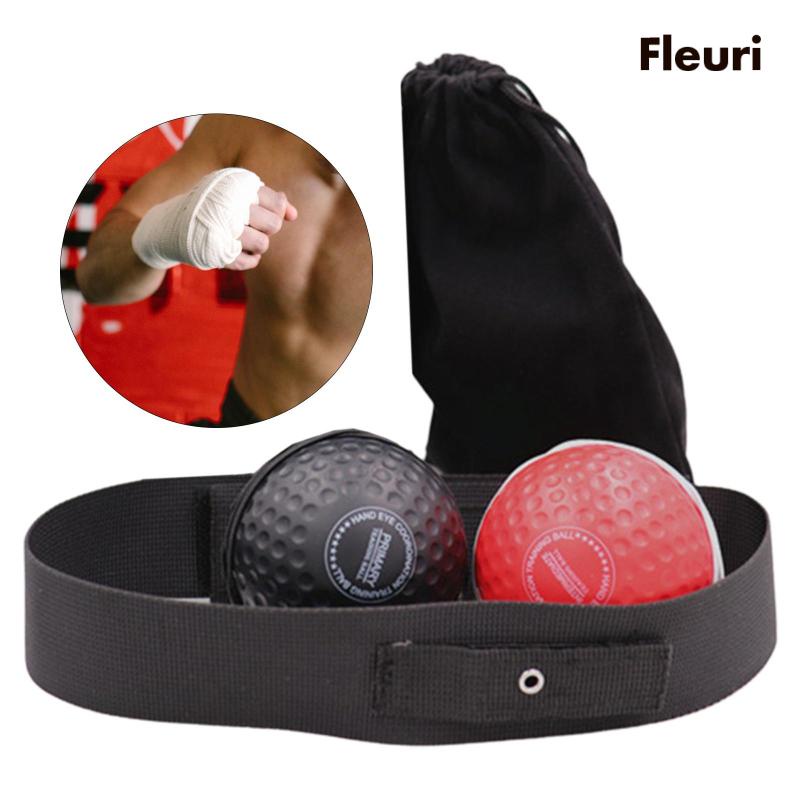 Bộ Băng Đô Và Bóng Tập Đấm Bốc Màu Đỏ Đen Chuyên Dụng