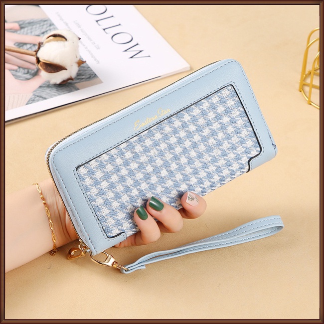 Ví Da Pu Cỡ Lớn Có Ngăn Đựng Thẻ Và Khóa Kéo Đa Năng Thời Trang Công Sở Cho Nữ Giá Đỡ