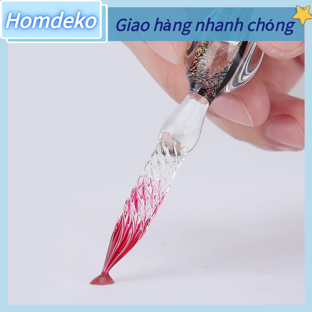 Bút thủy tinh kiểu dáng sang trọng dùng làm quà tặng, Crystal Starry Sky Glass Dip Pen Signature Ink Bộ bút máy với ống đựng mực Homdeko C.