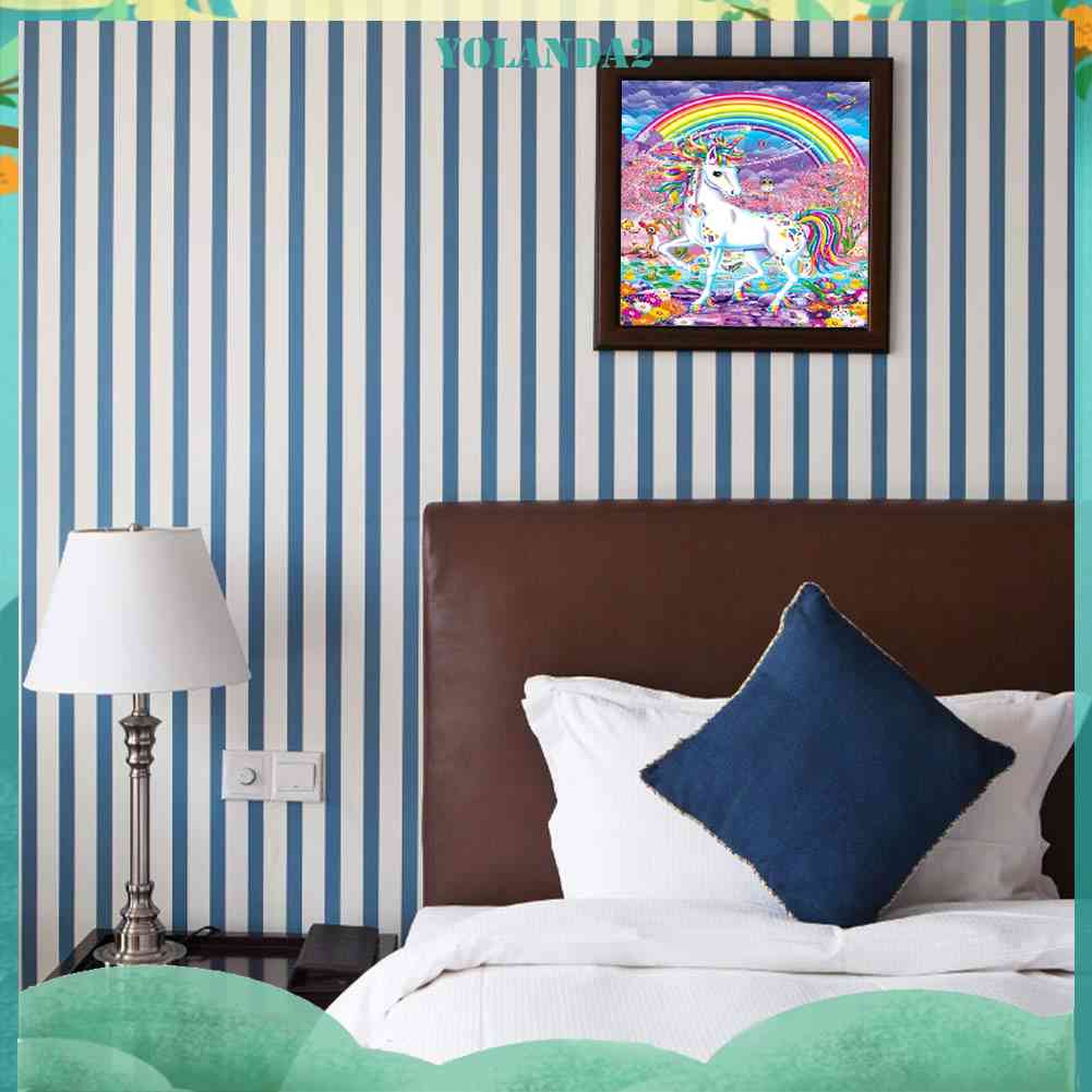 Tranh Đính Đá Kim Cương Toàn Bộ 5D DIY Hình Vẽ Kỳ Lân Cầu Vồng