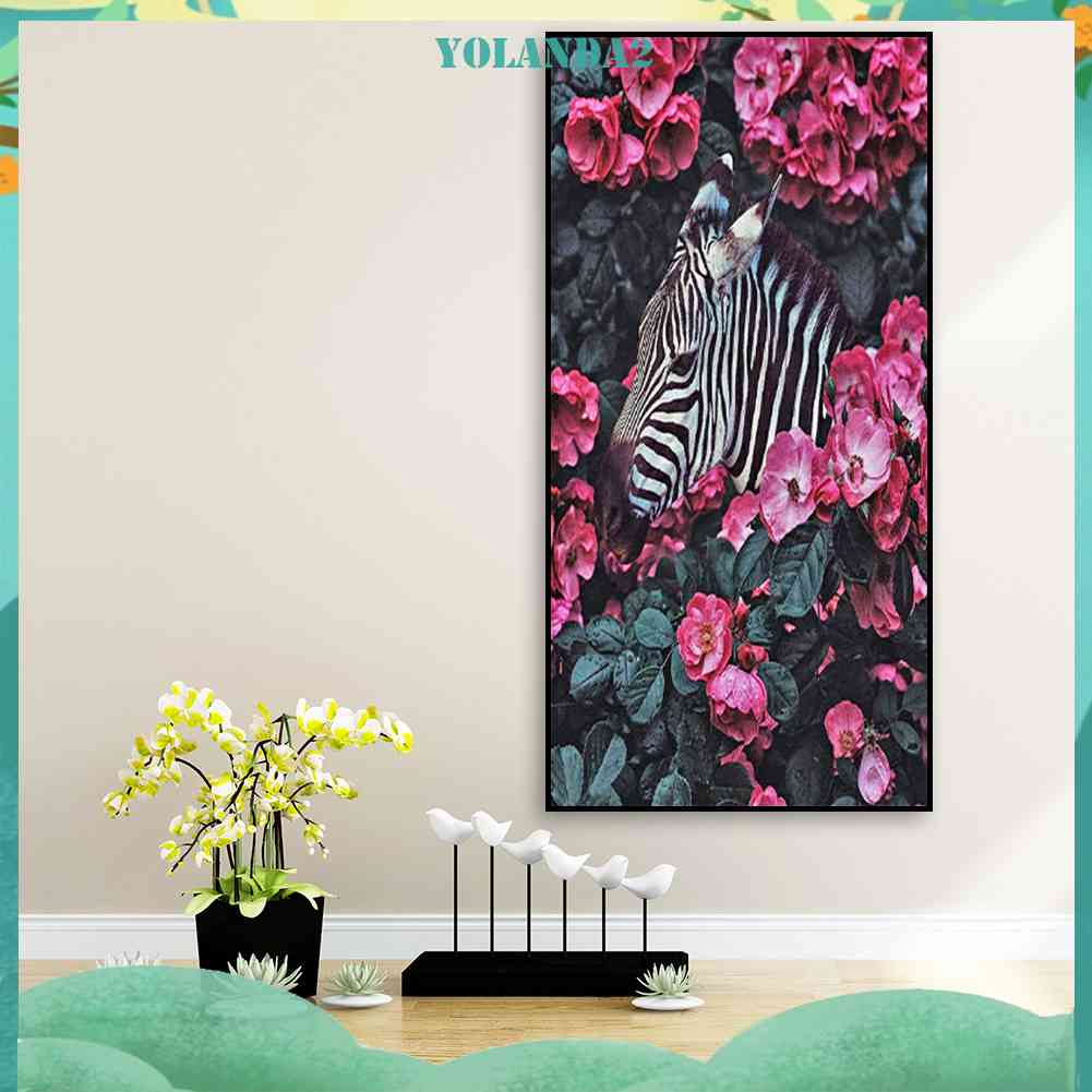 Tranh Đính Đá Kim Cương Toàn Bộ 5D DIY Hình Vẽ Ngựa Vằn