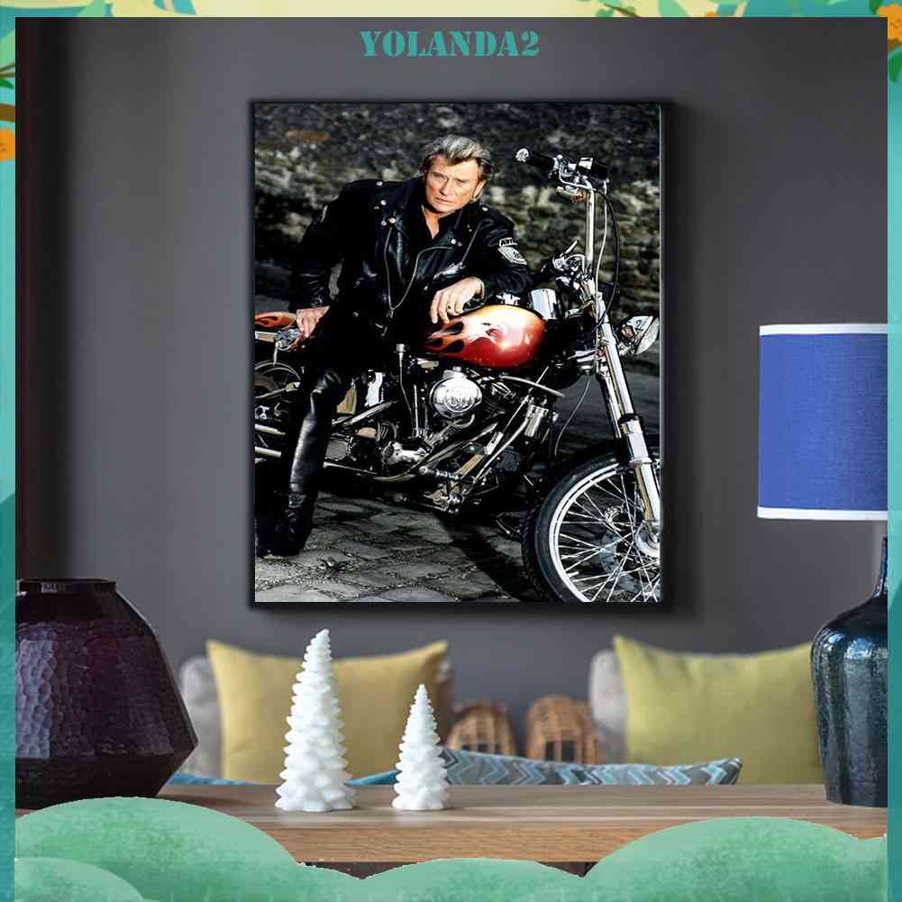 Tranh Đính Đá Kim Cương Toàn Bộ 5D DIY Hình Johnny Hallyday