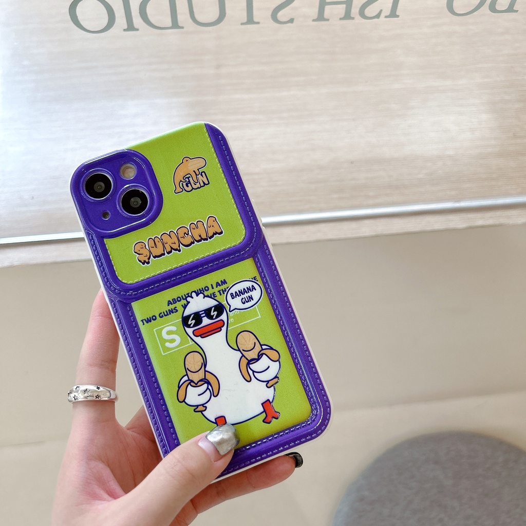 Ốp Điện Thoại Silicon TPU Mềm Chống Sốc In Hình Vịt Đeo Kính Râm Cho iPhone11 12 13 14 Pro Max