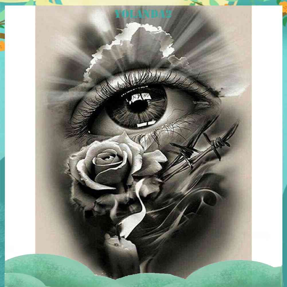 Tranh Đính Đá Kim Cương Toàn Bộ 5D DIY Hình Vẽ Mắt Hoa Hồng