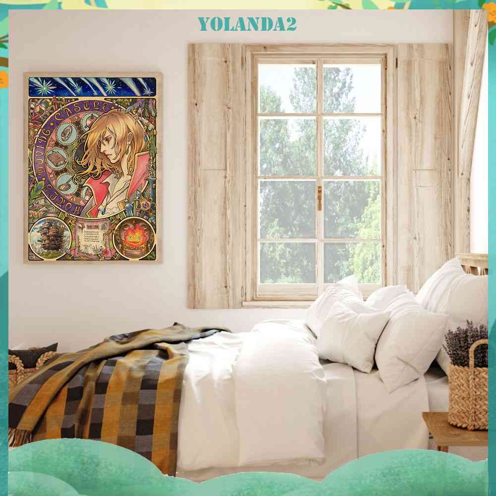 Bộ Tranh Đính Đá 5D Họa Tiết Hayao Miyazaki Độc Đáo DIY Dùng Trang Trí Nhà Cửa