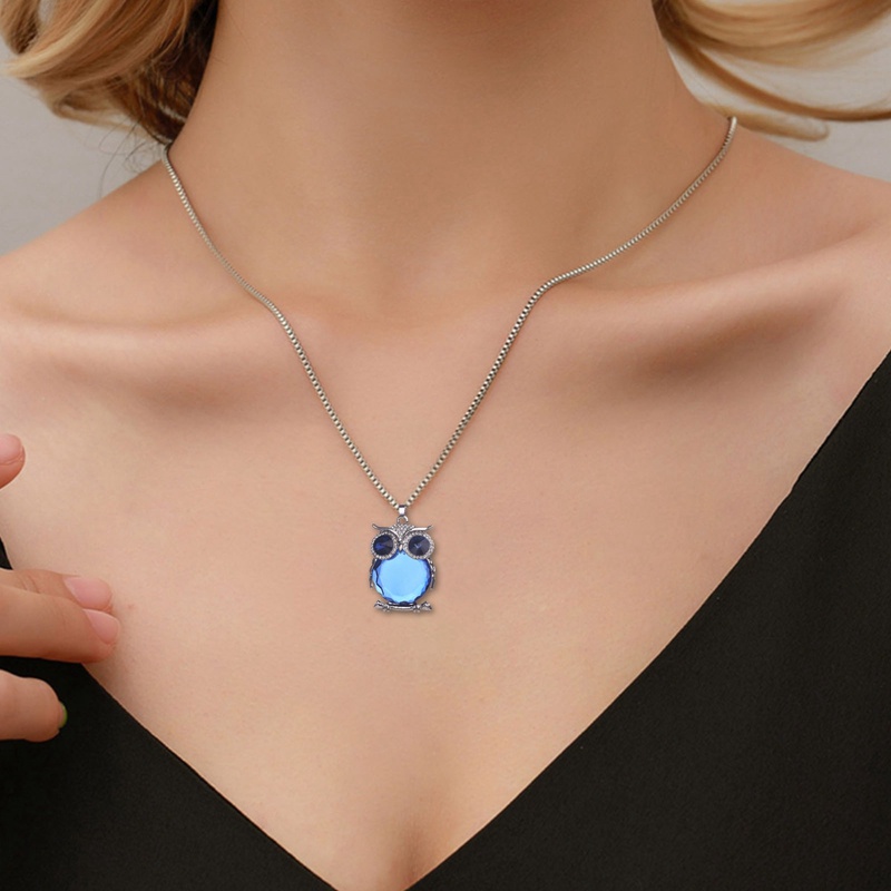 Vòng cổ Mặt Hình Cú Mèo Đính Đá Pha Lê Thời Trang Cho Nữ