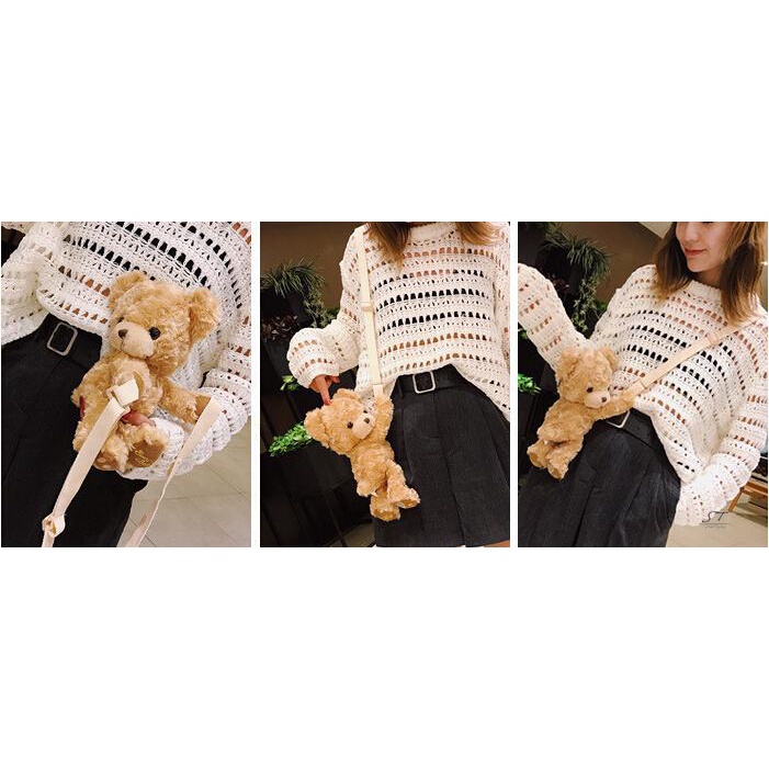 Túi Đeo Chéo Nữ Hình Gấu Cười Dễ Thương M5