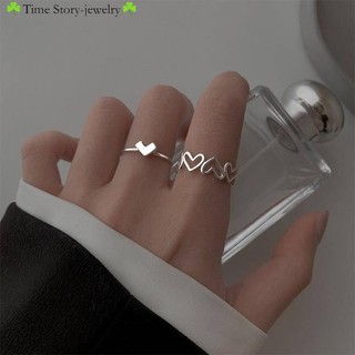 ☘️Time Story☘️Nhẫn Hình Trái Tim Rỗng Phong Cách Thời Trang Cá Tính Dành Cho Nữ