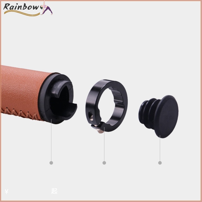 1 Cặp Vỏ Bọc Tay Lái Xe Đạp Bằng Da Bò Phong Cách Retro