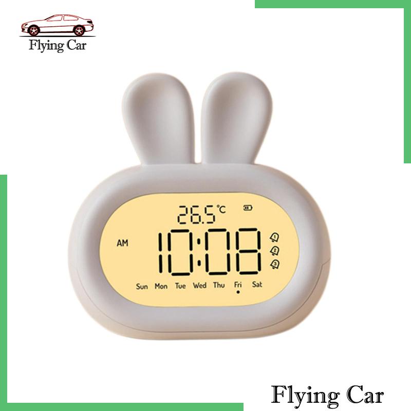 [Lzdjfmy2] Đồng Hồ Để Bàn Cạnh Giường Hiển Thị Nhiệt Độ Trong Nhà Màu Trắng