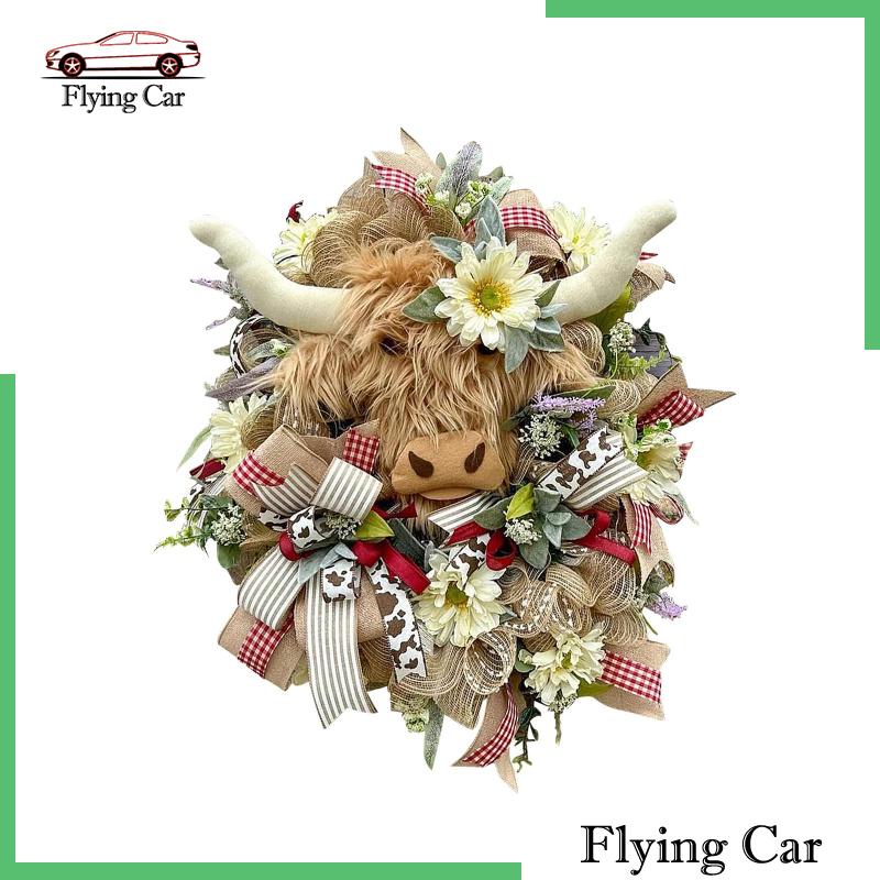 [Lzdjfmy2] Vòng Hoa Lò Xo Gắn Cửa Trước Làm Bằng Tay Kích Thước 40cm