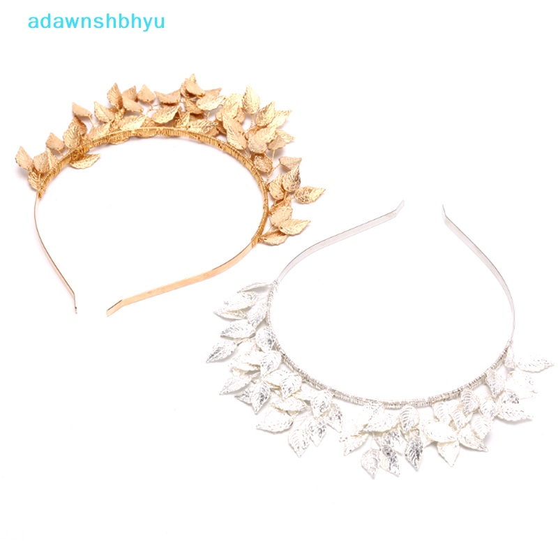 Vương Miện Cài Tóc Hình Lá Bằng Kim Loại Màu Vàng / Bạc Cho Cô Dâu