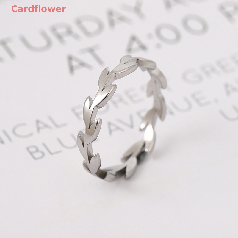 < Cardflower > Nhẫn Hở Hình Chiếc Lá Bằng Thép Không Gỉ Thời Trang Dự Tiệc Cưới ins Mới Cho Nữ