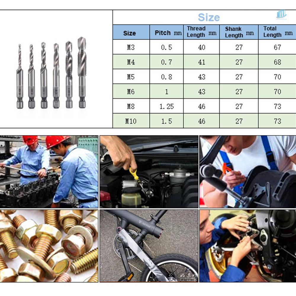Set 6 Mũi Khoan HSS 1 / 4 Inch Chuyên Dụng Dày Dặn 5mm