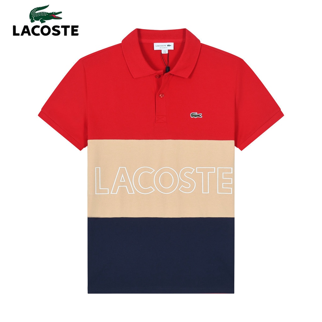 Áo Thun Polo Lacoste Tay Ngắn Màu Trơn Thời Trang Công Sở Cho Nam