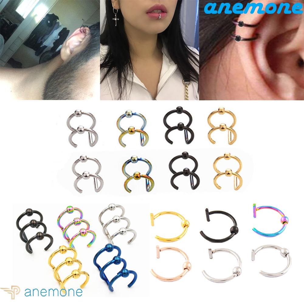 Khuyên Kẹp Mũi Giả Hình Chữ C Bằng Thép Không Gỉ Thời Trang Cho Nam Và Nữ