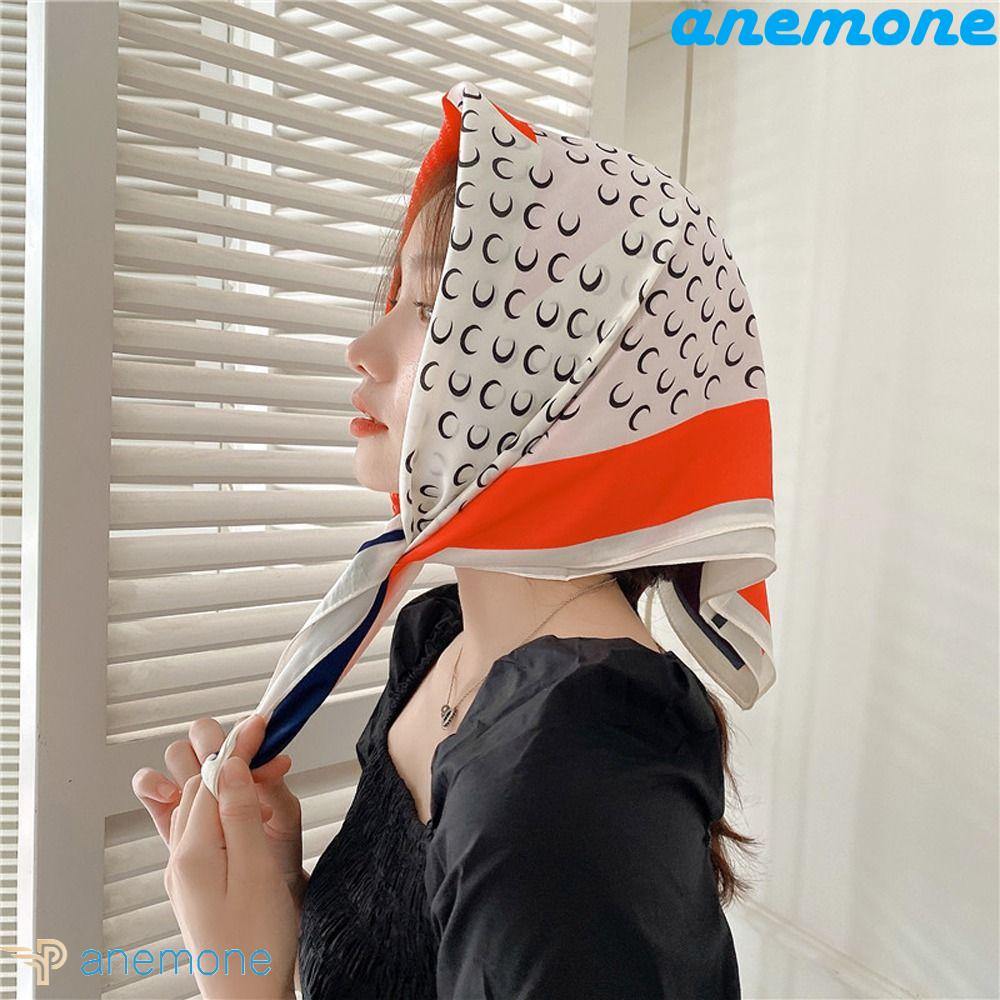 Khăn Choàng Cổ Hình Vuông 70cm In Họa Tiết Lá Cây Nhỏ Thời Trang Xuân Hè