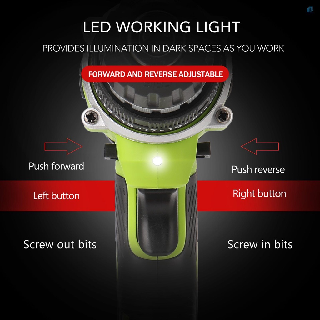 Máy Khoan Điện Cầm Tay Không Dây Công Suất Cao Đa Năng 21V Có Thể Sạc Lại Tiện Dụng DIY