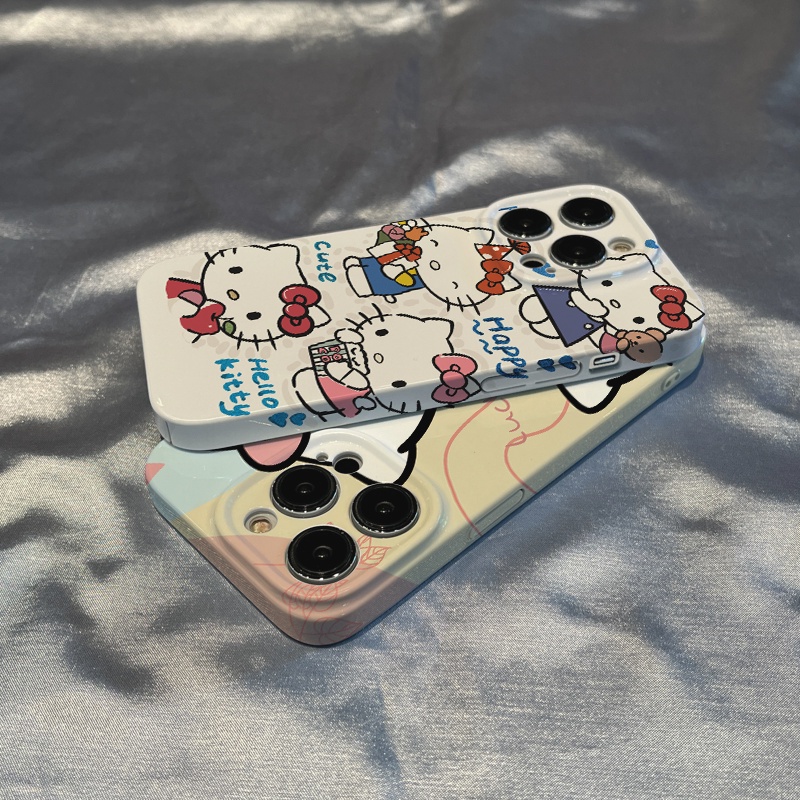 Ốp Điện Thoại Hình Quyển Sách Hoạt Hình Xinh Xắn Cho iPhone137811Ốp Điện Thoại Họa Tiết Hello Kitty Dễ Thương Cho Apple 14pro 12max QHY4