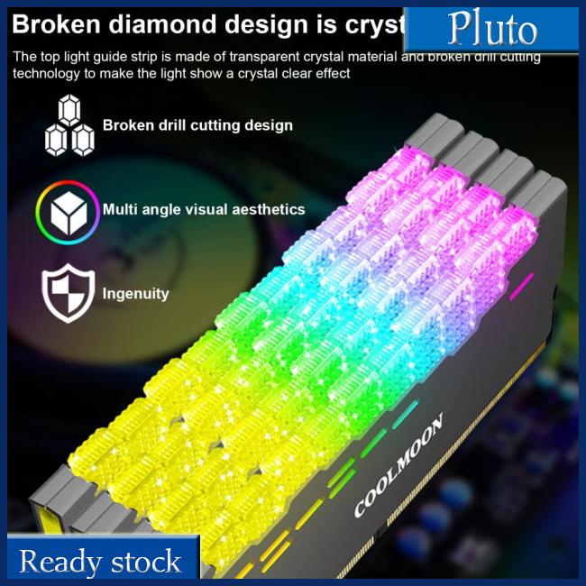 Mới Mô Đun Làm Mát Bộ Nhớ Coolmoon Ra-2 Ram Hiệu Quả Cao 5v Argb Cho Máy Tính