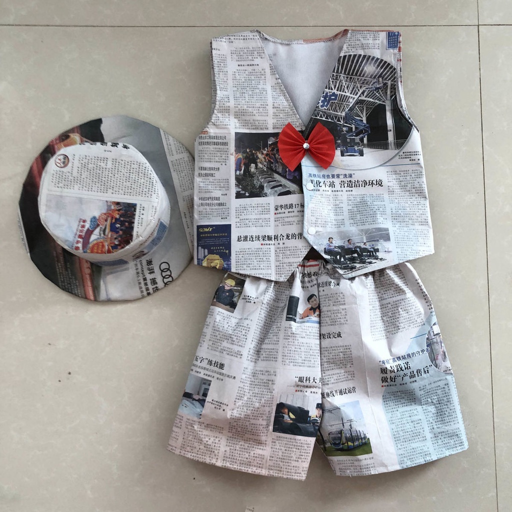 Trang Phục Biểu Diễn Catwalk Hình Tờ Báo Thân Thiện Với Môi Trường Handmade Sáng Tạo Thời Trang Sáng Tạo Bảo Vệ Môi Trường Cho Trẻ Mẫu Giáo Mẫu Giáo / Trẻ Em Mẫu Giáo Thủ Công 4.299