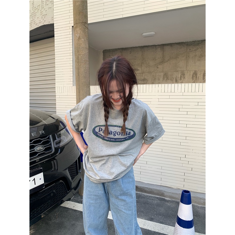 Áo Thun Tay Ngắn Dáng Rộng In Hình Phong Cách vintage Thời Trang Mùa Hè