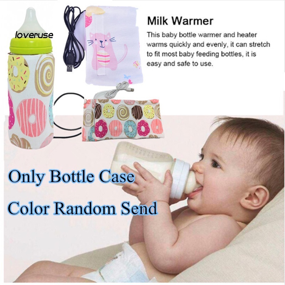 Túi Giữ Nhiệt Làm Ấm Bình Sữa Em Bé Có Vỏ Bọc USB Mang Đi Du Lịch Tiện Lợi