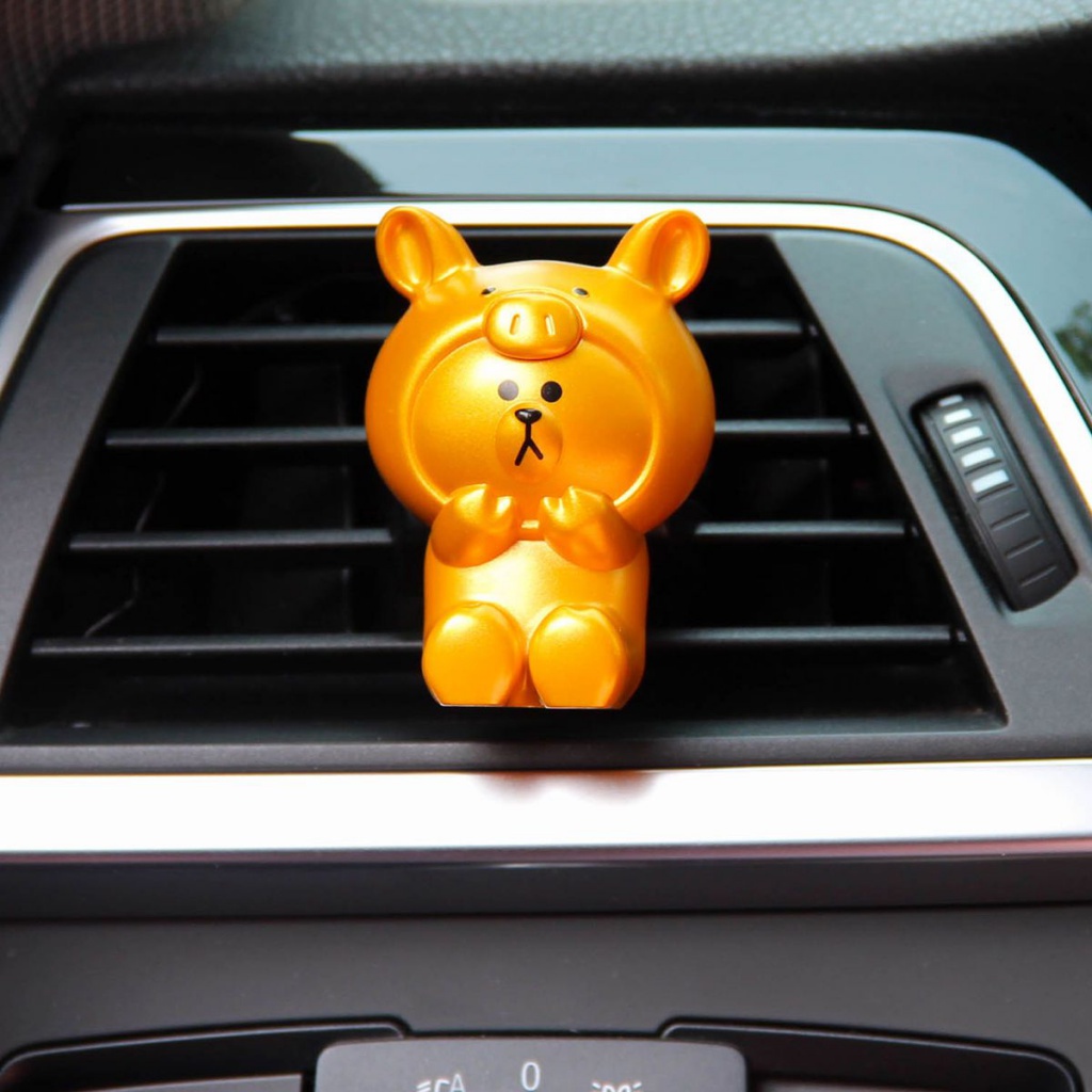 LINE FRIENDS Kẹp Khuếch Tán Nước Hoa Gắn Lỗ Thông Gió Xe Hơi Hình Gấu Nâu Dễ Thương