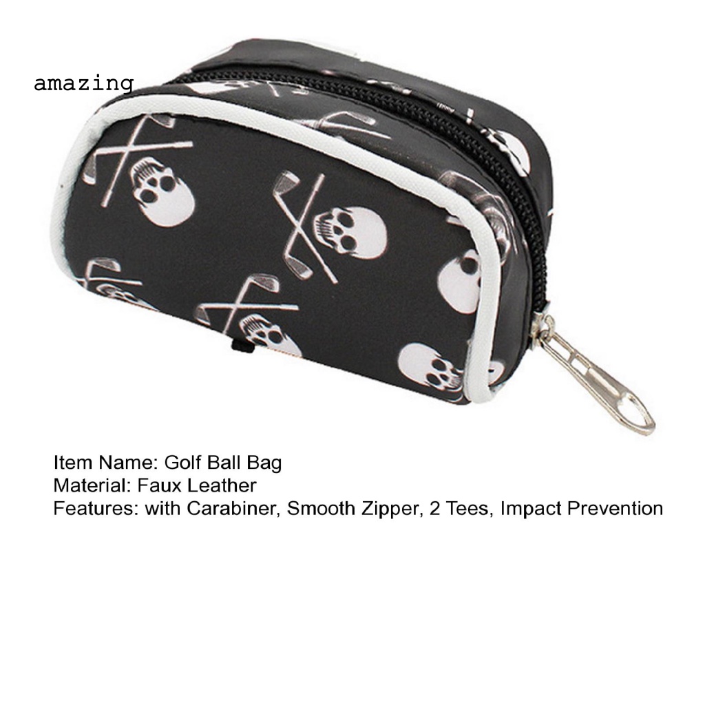 Túi Đựng Bóng Golf Đeo Hông In Họa Tiết Đầu Lâu Có Khóa Kéo Mượt Mà