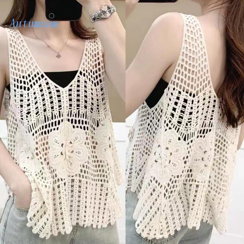 Áo Dệt Kim Sát Nách Thời Trang Mùa Hè Cho Nữ