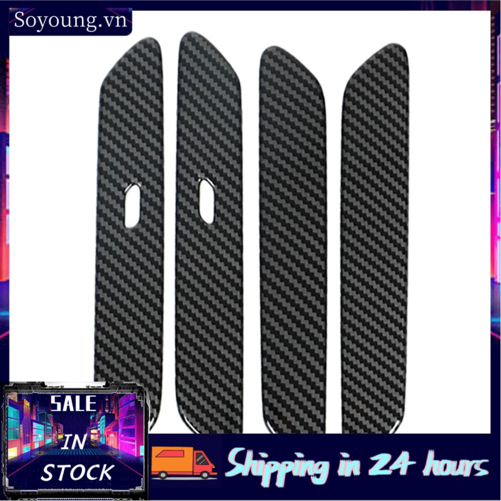 Soyoung Car Door Handle  Lightweight ABS Plastic Side Door Handle Cover Trim Carbon Fiber Style for Automotive